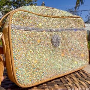 Vintage Mark Cross Hand Bedazzled Cross Body Purse